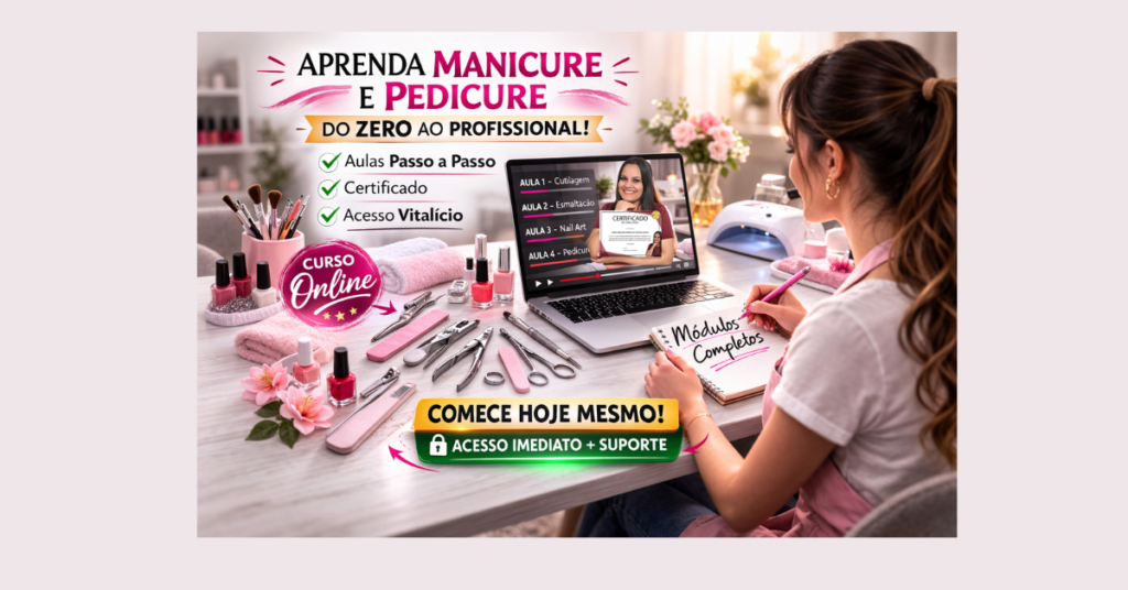 aulas do curso de manicure e pedicure para iniciantes da faby cardoso online