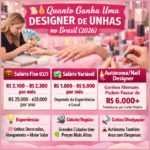 💅 Descubra quanto ganha uma Designer de Unhas no Brasil em 2026! Os valores variam conforme experiência, cidade e se a profissional trabalha como CLT ou autônoma. Em alguns casos, os ganhos podem ultrapassar R$ 6.000 por mês.